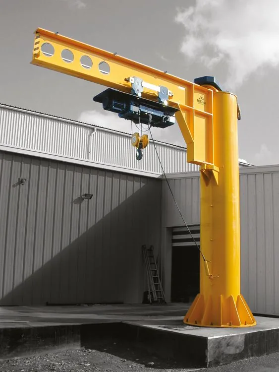 Jib crane installed in an industrial facility